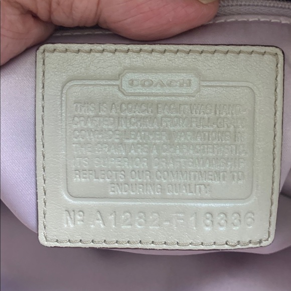 Coach Laura Beige/Taupe w Lilac Interior Leather Tote Bag - Picture 6 of 9